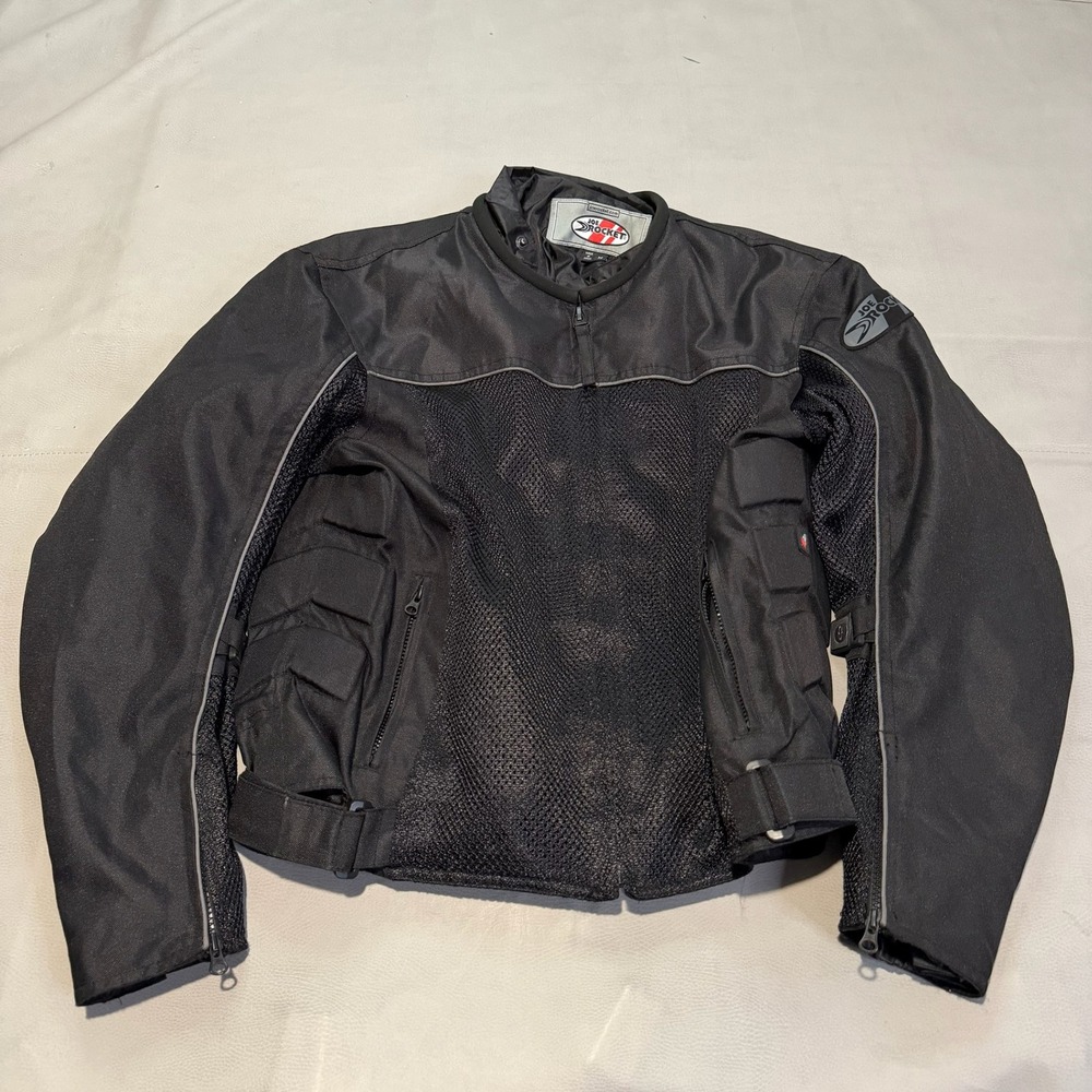 Joe Rocket Phoenix Mesh Motorcycle Jacket Men Black Armor Light Padded Bike-7175
